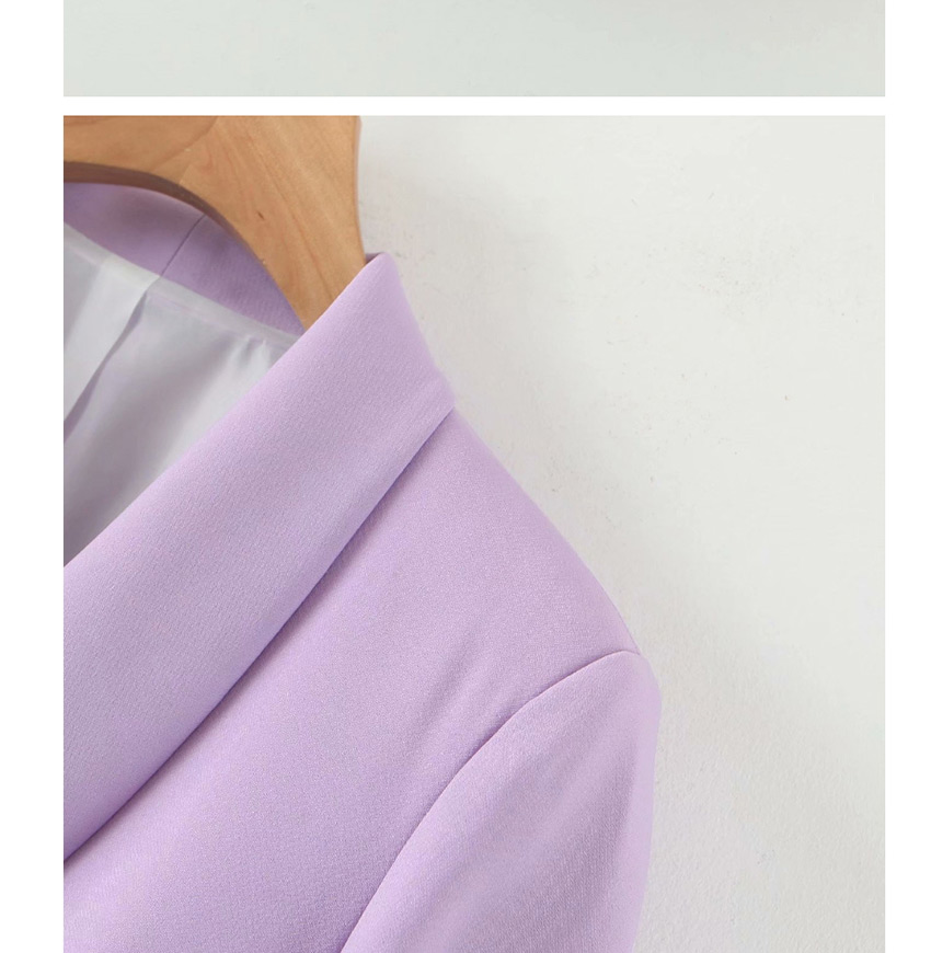 Fashion Purple Double-breasted Loose Blazer,Coat-Jacket
