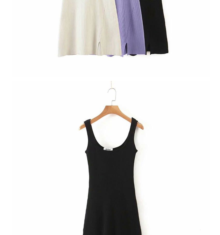 Fashion Purple Sleeveless Knitted Dress,Mini & Short Dresses
