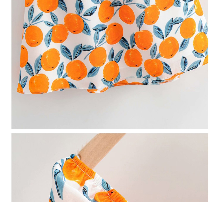 Fashion Orange Orange Flower Print Lace Short Sleeve Dress,Mini & Short Dresses