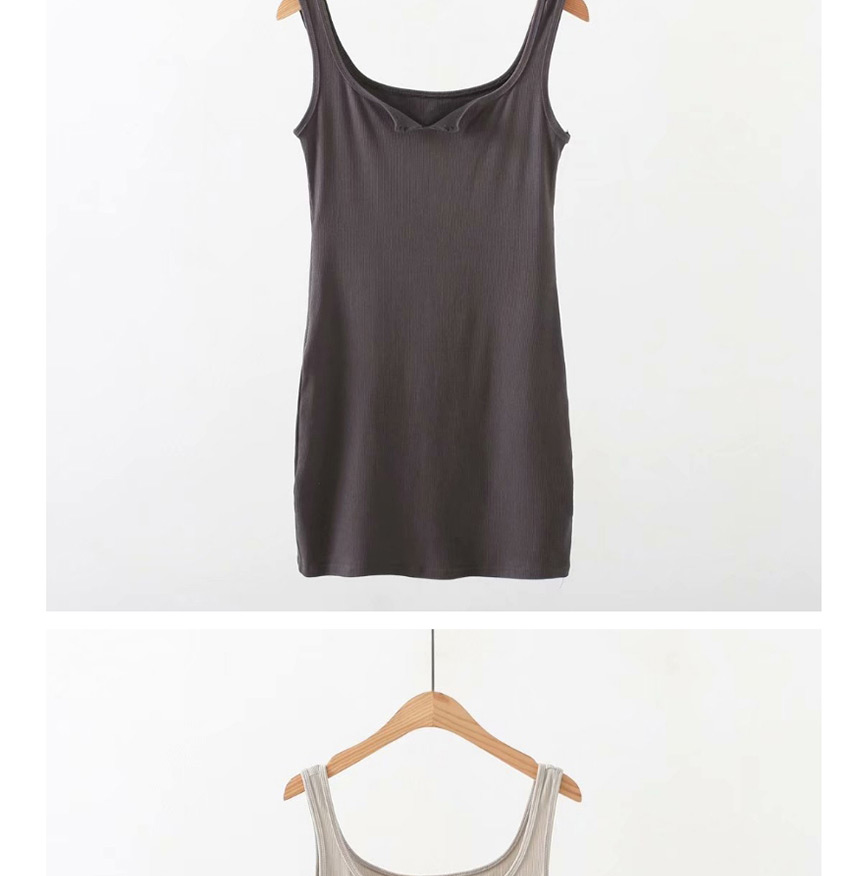Fashion Coffee Color V-neck Vest Sling Bag Hip Dress,Mini & Short Dresses