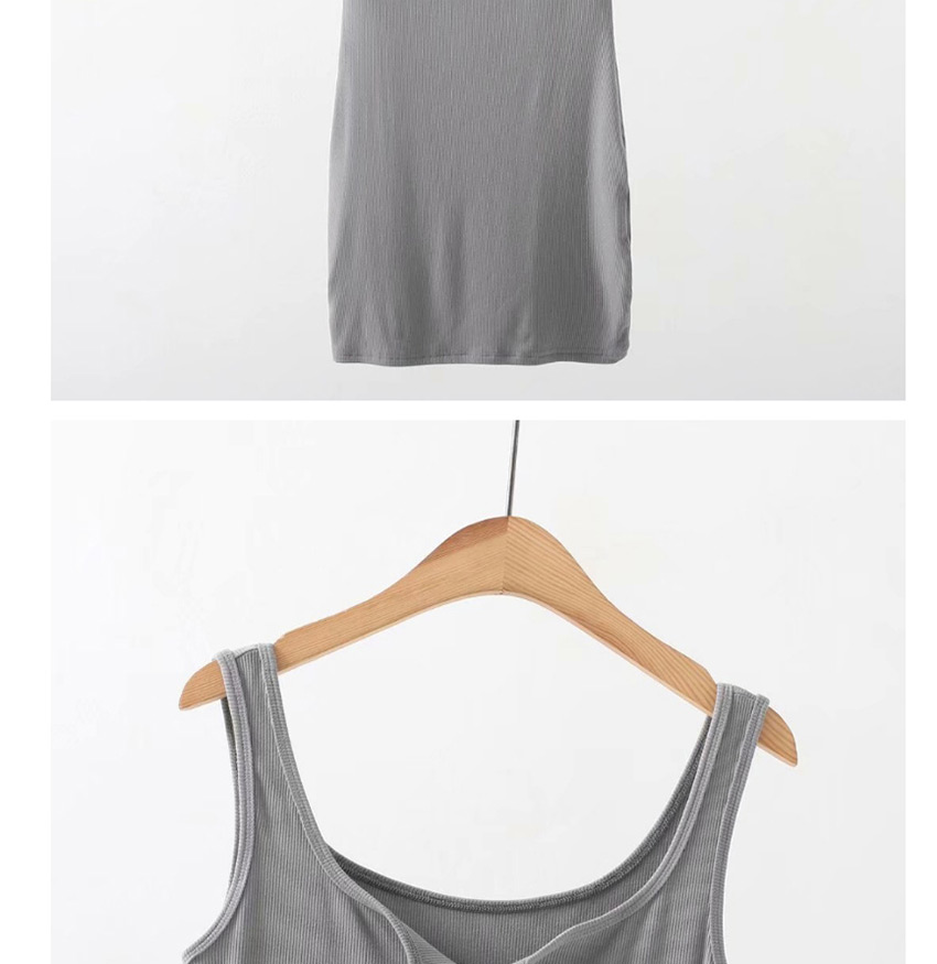 Fashion Coffee Color V-neck Vest Sling Bag Hip Dress,Mini & Short Dresses