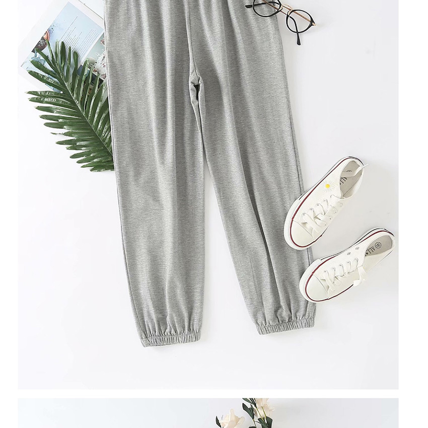 Fashion Gray Drawstring Drawstring Sports Trousers,Pants