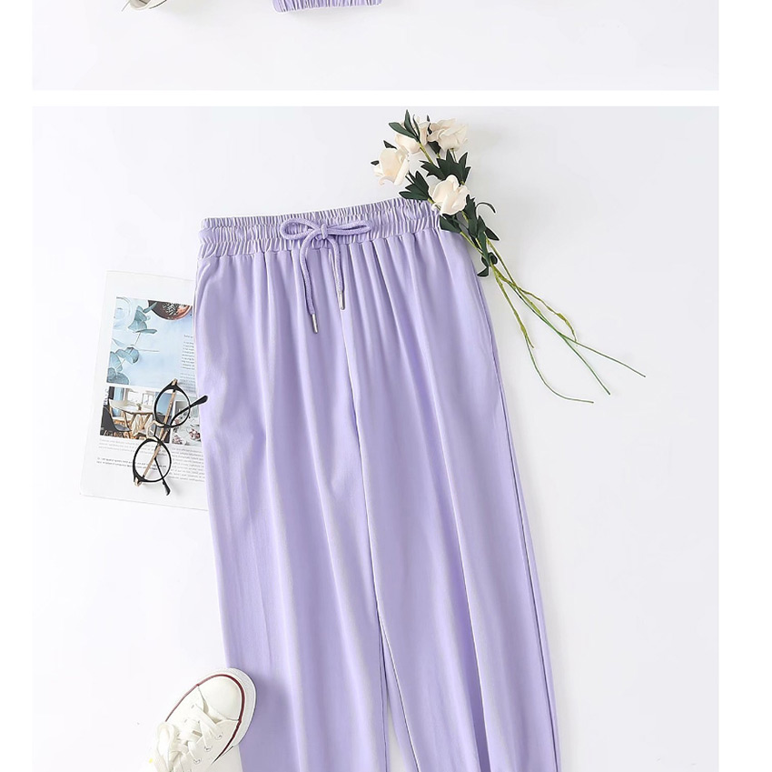 Fashion Purple Drawstring Drawstring Sports Trousers,Pants