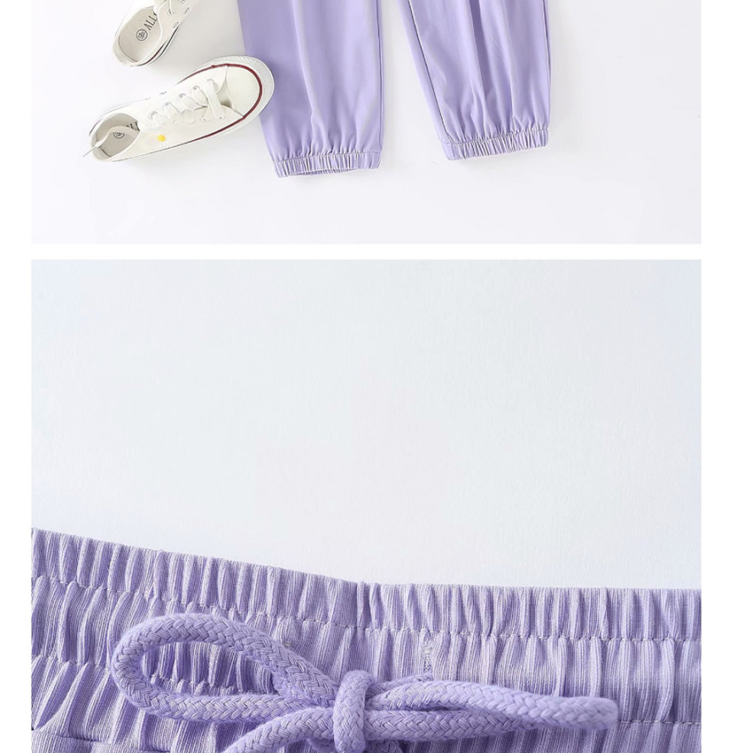 Fashion Purple Drawstring Drawstring Sports Trousers,Pants