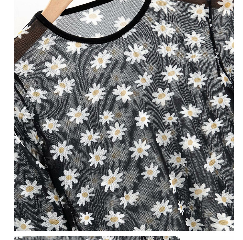 Fashion Butterfly Daisy Sunscreen Perspective Shirt Top,Hair Crown