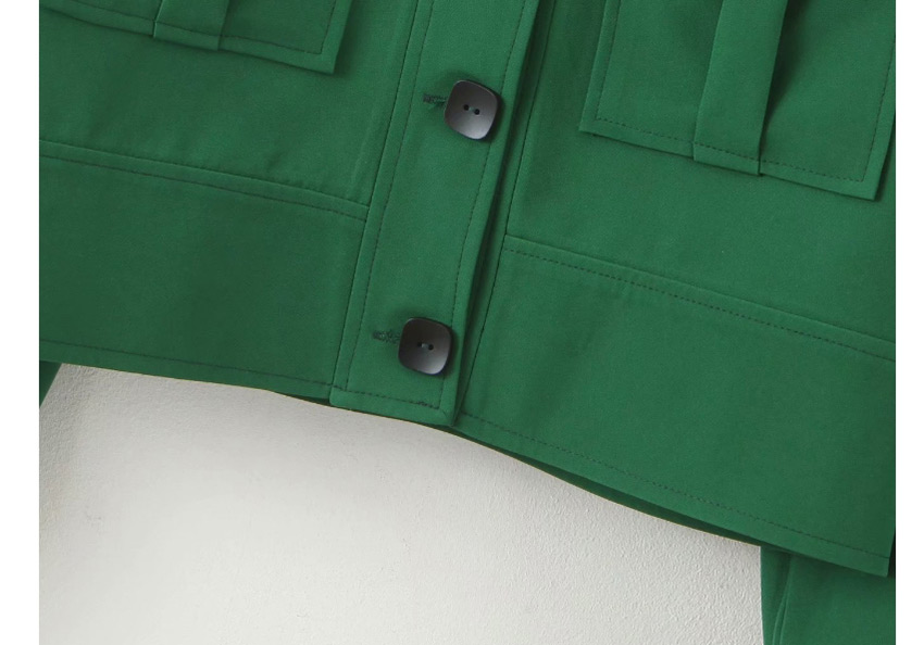 Fashion Green Lantern Sleeve Tooling Single-breasted Jacket,Coat-Jacket