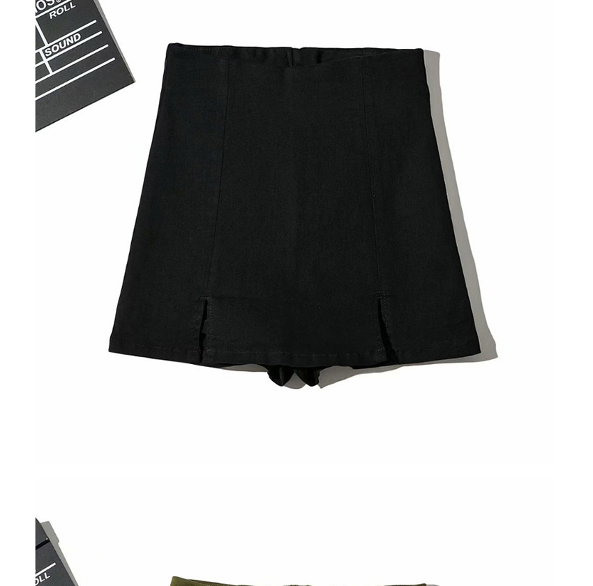 Fashion Black Washed Double Slit Jeans Skirt,Skirts