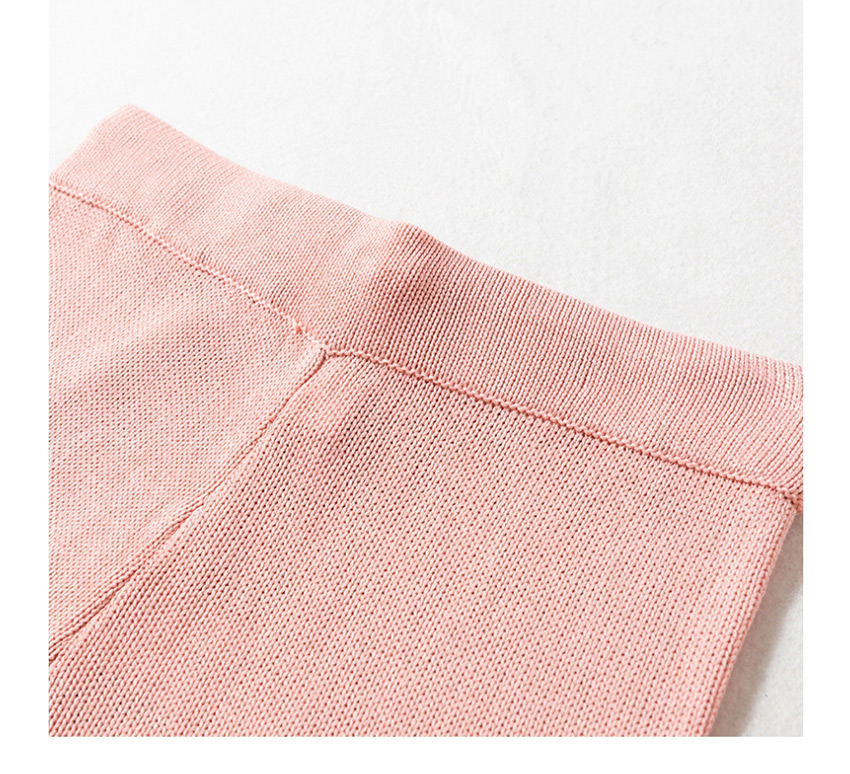 Fashion Pink Knitted Wide Band Straight Pants,Shorts