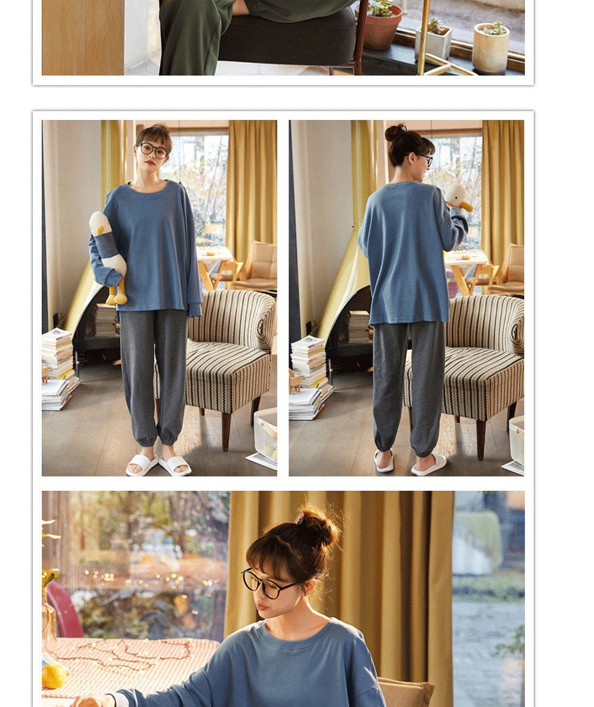 Fashion Yellow Cropped Trousers Wear Cotton Long-sleeved Pajamas Suits  Cotton,SLEEPWEAR & UNDERWEAR