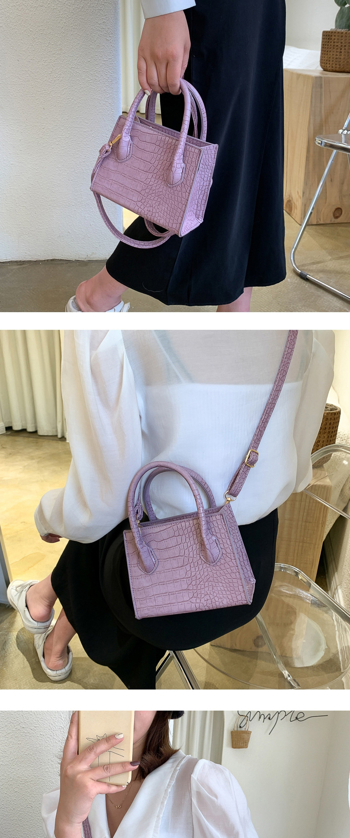 Fashion Purple Crocodile Diagonal Shoulder Bag,Messenger bags