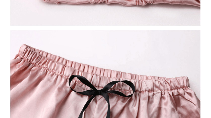 Fashion Pink Two-piece Pajamas With Stitching Lace Straps,SLEEPWEAR & UNDERWEAR