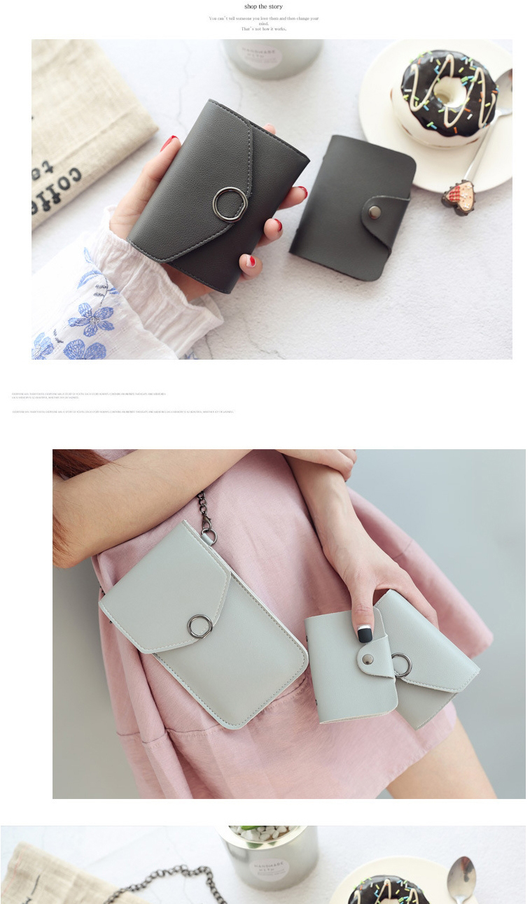 Fashion Dark Green Chain Flip Can Touch Screen Mobile Phone Bag Wallet Card Bag Three-piece Combination,Wallet
