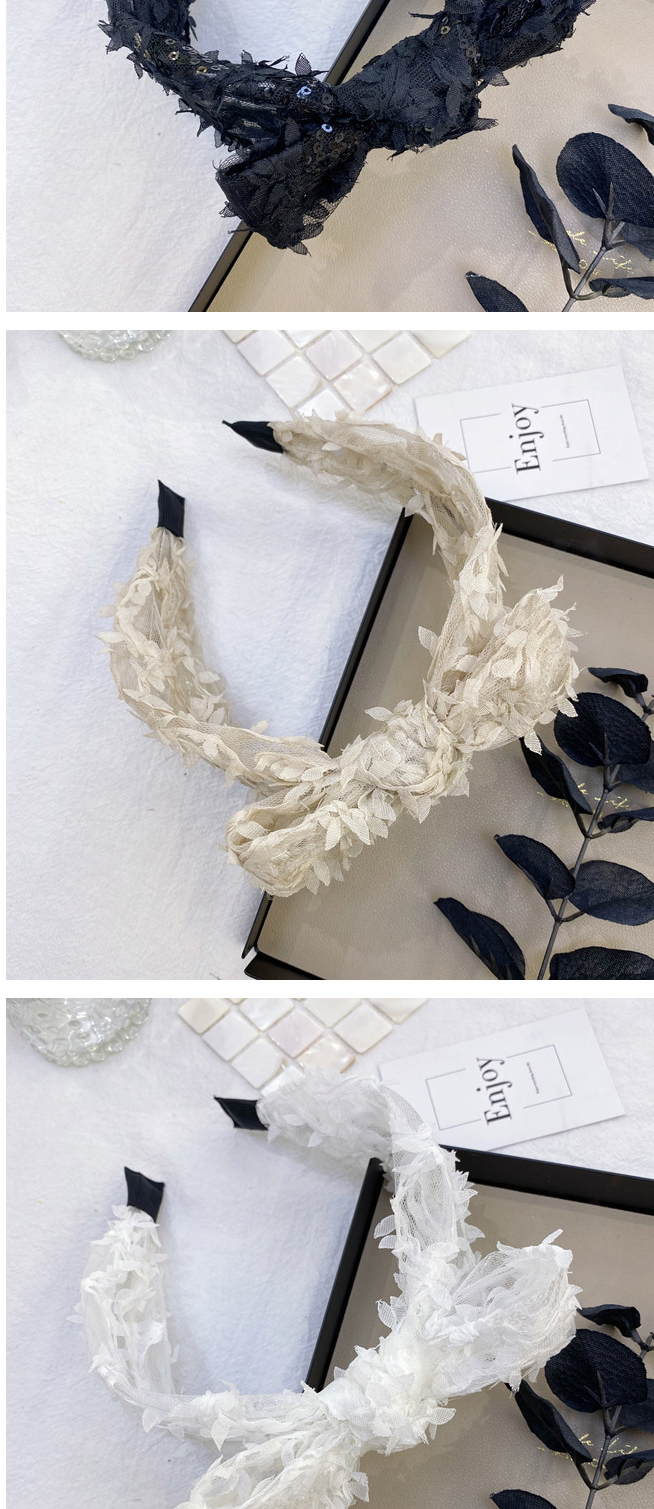 Fashion White Lace Bow Net Yarn Wide-brimmed Headband,Head Band