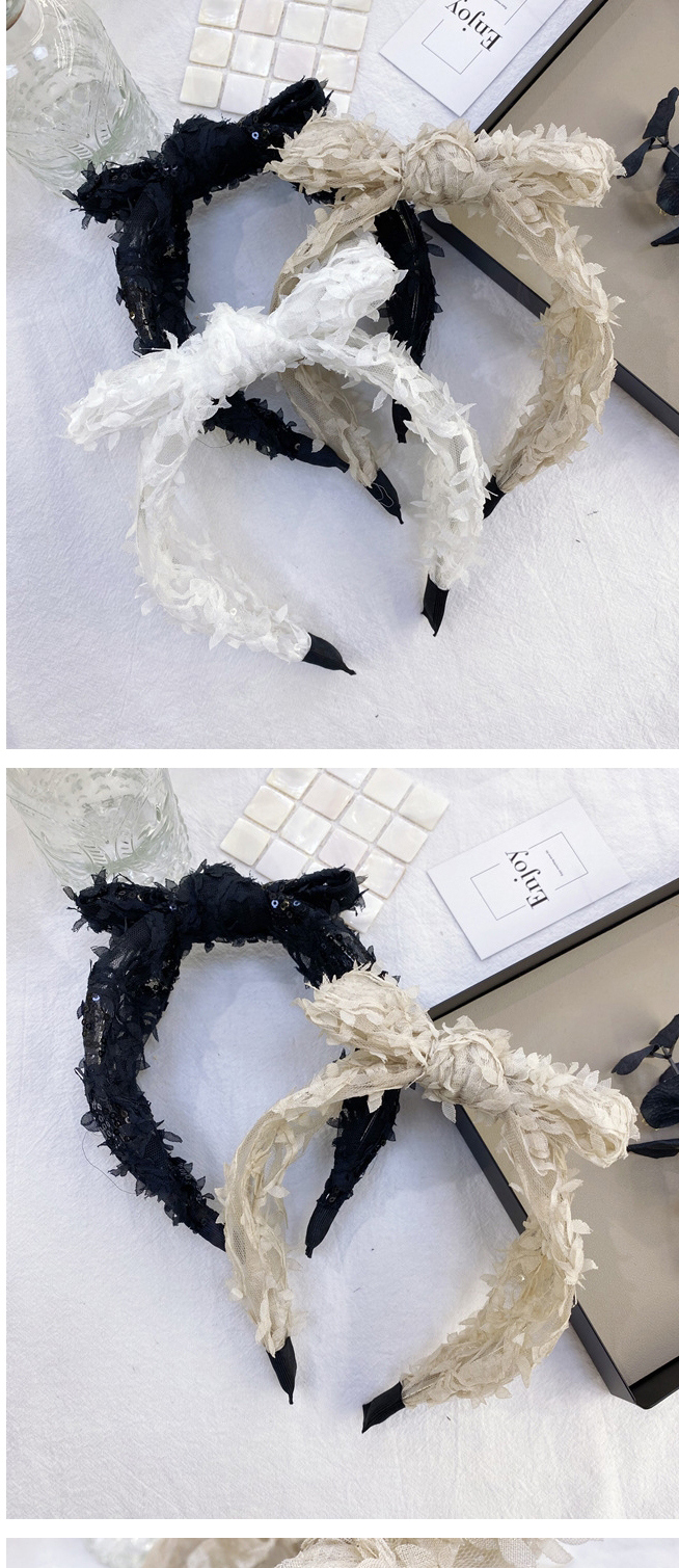 Fashion Black Lace Bow Net Yarn Wide-brimmed Headband,Head Band