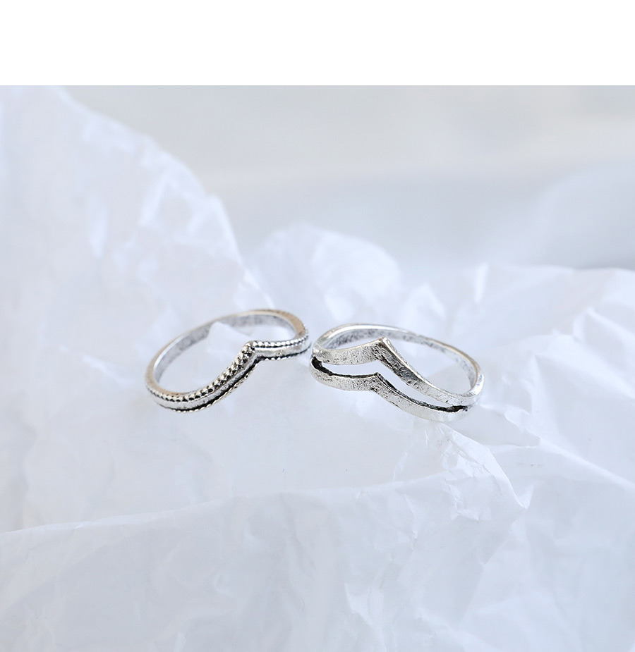 Fashion Silver Alloy Moon Resin Ring Set,Rings Set