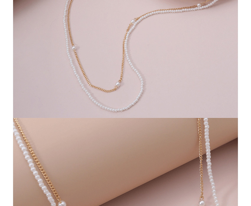 Fashion White K Double-layer Beaded Handmade Imitation Pearl Chain Glasses Chain,Sunglasses Chain