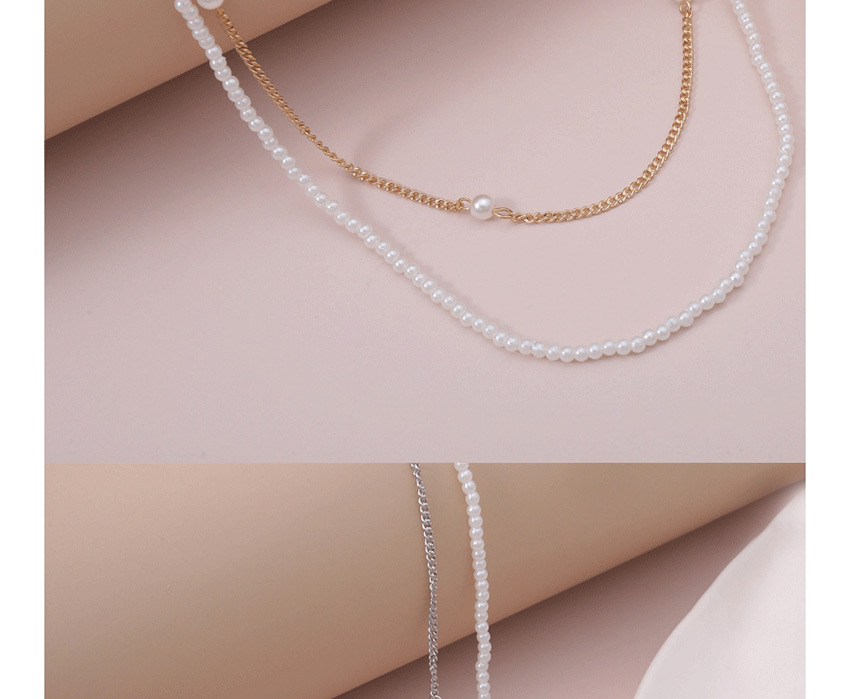 Fashion White K Double-layer Beaded Handmade Imitation Pearl Chain Glasses Chain,Sunglasses Chain