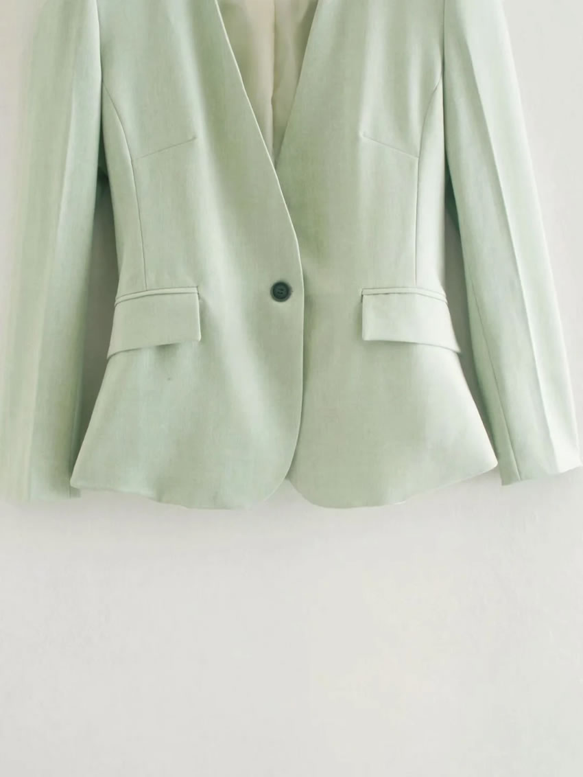 Fashion Green Plaid Slim Blazer,Coat-Jacket