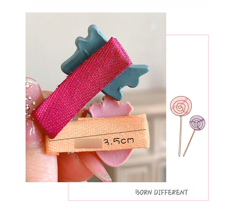 Fashion 5 Strawberry Florets Resin Animal Flower Fruit Alloy Fabric Hairpin Set,Hairpins