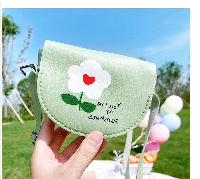 Fashion Small Flower-green Flower Dinosaur Rabbit Stitching Contrast Color Crossbody Shoulder Bag,Messenger bags