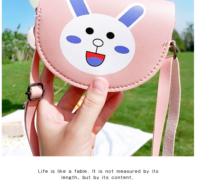 Fashion Pink Bunny Flower Dinosaur Rabbit Stitching Contrast Color Crossbody Shoulder Bag,Messenger bags