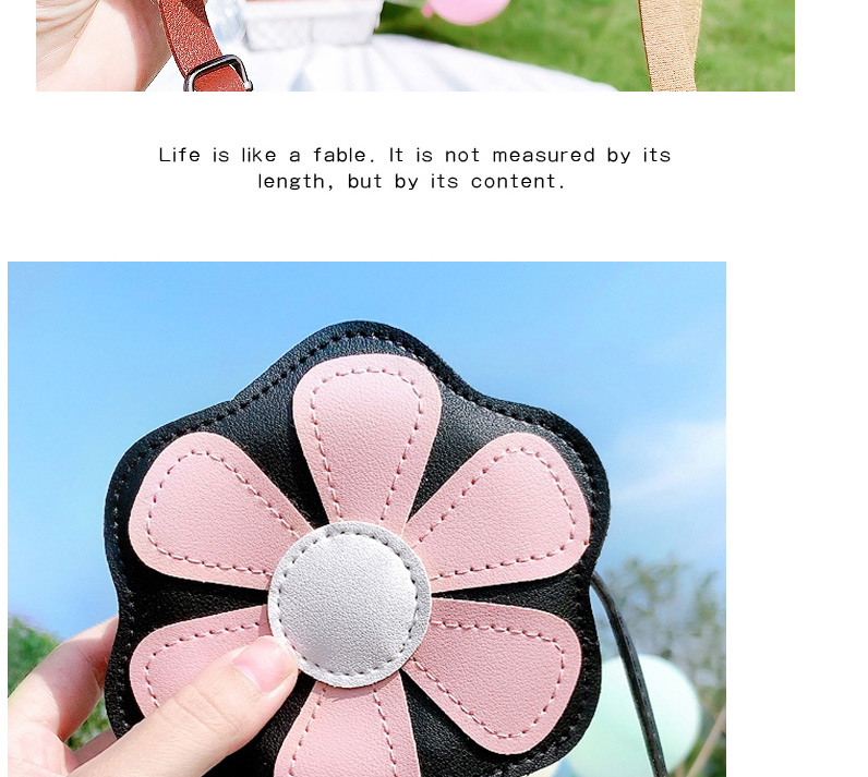Fashion Small Flower-pink Flower Dinosaur Rabbit Stitching Contrast Color Crossbody Shoulder Bag,Messenger bags