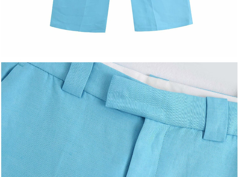 Fashion Blue Solid Color Loose Straight Shorts,Shorts