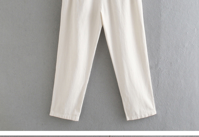 Fashion White Bow Tie Lace Solid Straight Pants,Pants