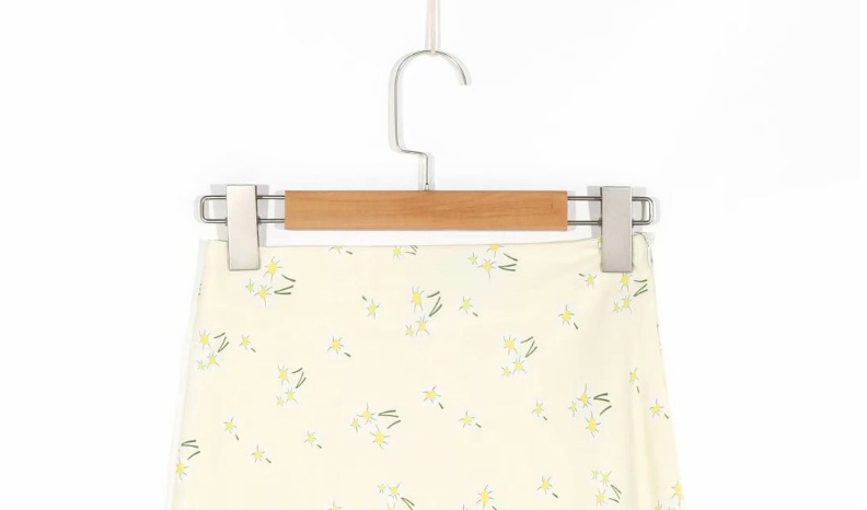 Fashion White Floral Print Split Skirt,Skirts