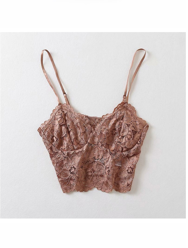 Fashion Coffee Lace Lingerie Camisole Top,Tank Tops & Camis