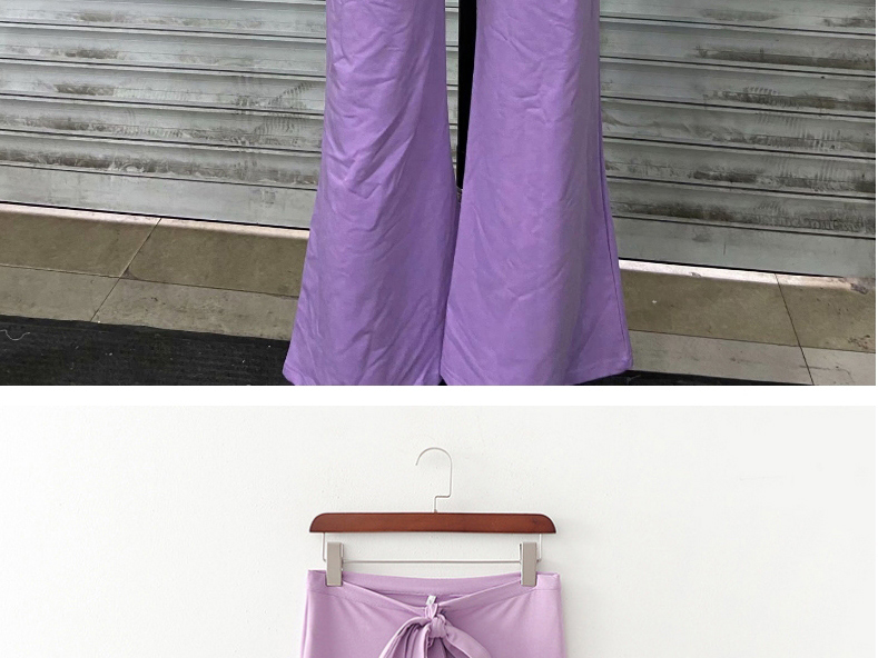 Fashion Purple Flared Wide-leg Pants With High Waist,Tank Tops & Camis