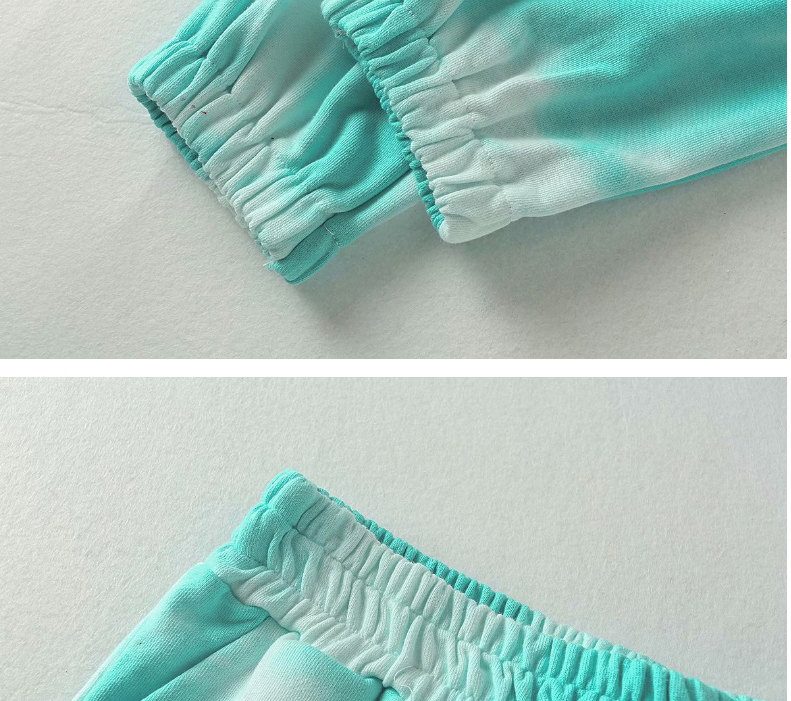 Fashion Blue Tie-dye Drawstring Elastic Waist Sweatpants,Pants
