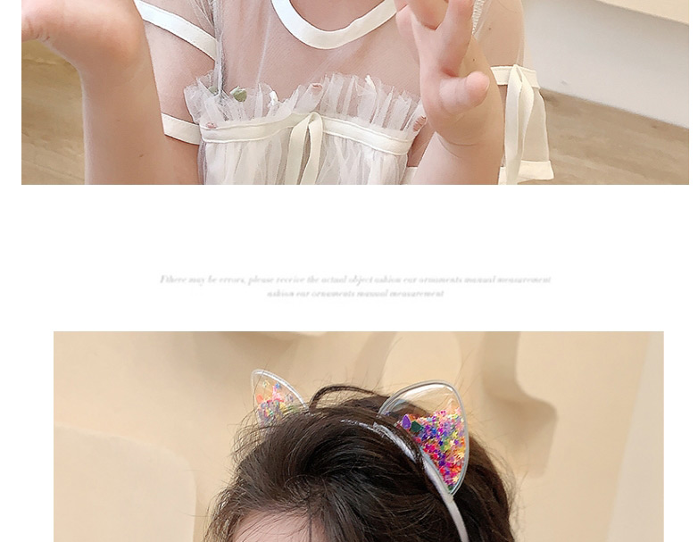 Fashion White Stars Quicksand Quicksand Crown Bow Cat Ears Children Headband,Kids Accessories