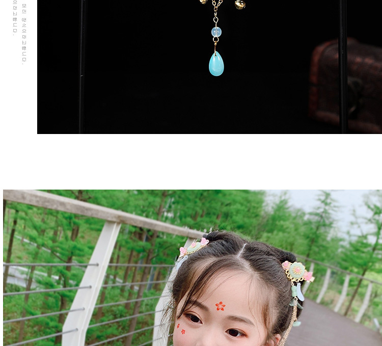 Fashion Sansheng Flower-purple Resin Alloy Flower Butterfly Tassel Children Hair Clip Set,Kids Accessories