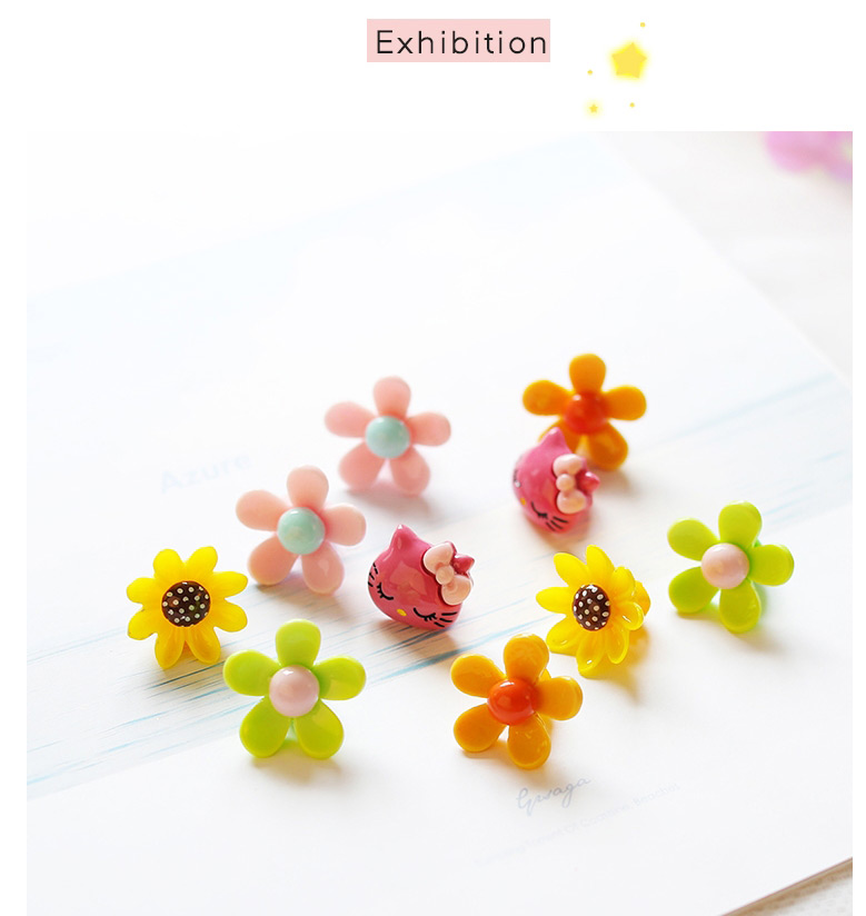 Fashion Sunflower Series (pack Of 10) Resin Fruit Flower Animal Children Doudou Buckle Clip,Kids Accessories