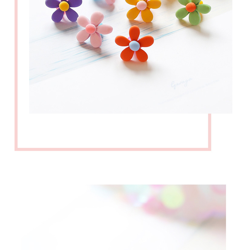 Fashion Pink Flower Series (10 Pack) Resin Fruit Flower Animal Children Doudou Buckle Clip,Kids Accessories