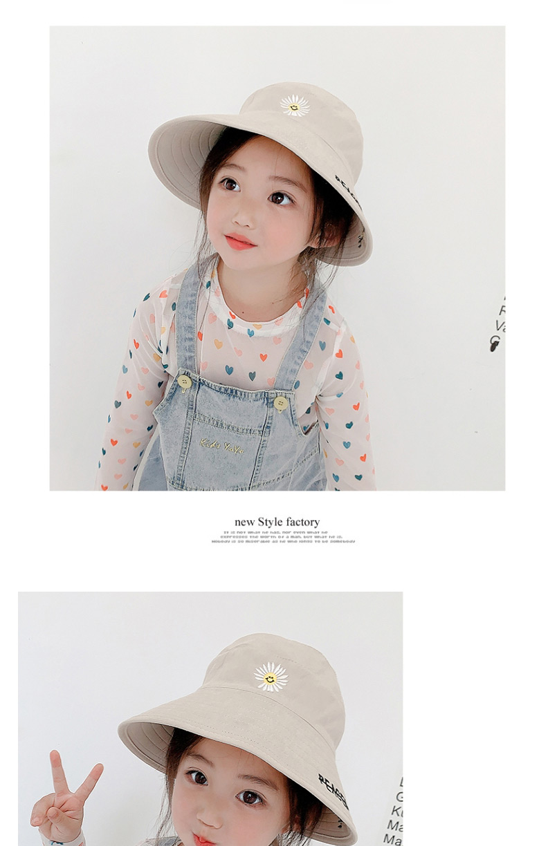 Fashion Small Daisy-pink One Size (adjustable) Send Windproof Rope Head Circumference About 48cm-53cm (recommended 3-8 Years Old) Little Daisy Dinosaur Embroidery Letter Empty Top Childrens Sun Hat,Children