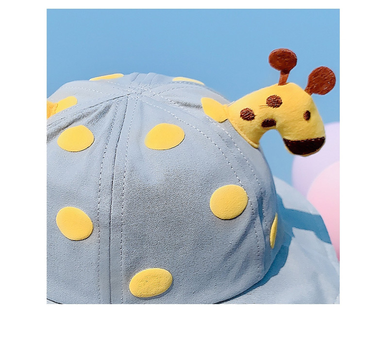 Fashion Blue About 47cm 6 Months To 2 Years Old Giraffe Print Tassel Children Sunscreen Fisherman Hat,Children