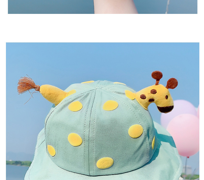 Fashion Green About 47cm 6 Months To 2 Years Old Giraffe Print Tassel Children Sunscreen Fisherman Hat,Children