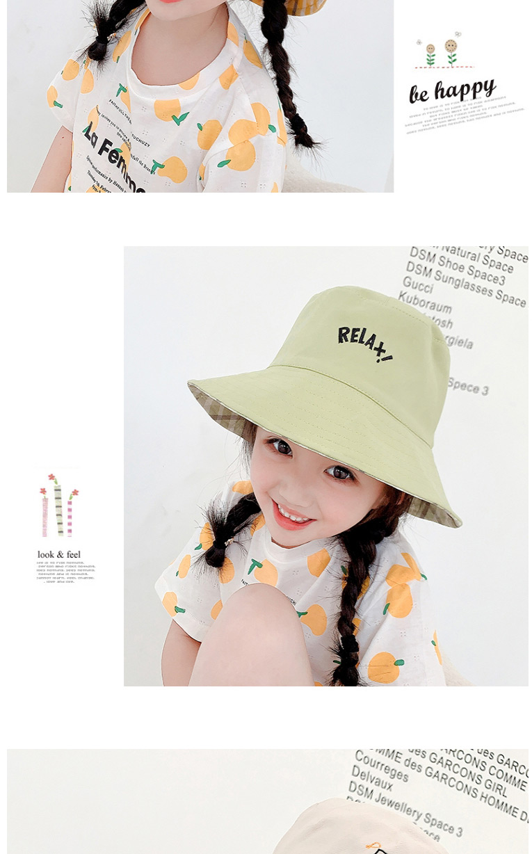 Fashion Letters-beige Head Circumference About 48-53cm About 3-8 Years Old Alphabet Bicycle Embroidery Children Sunscreen Fisherman Hat,Children