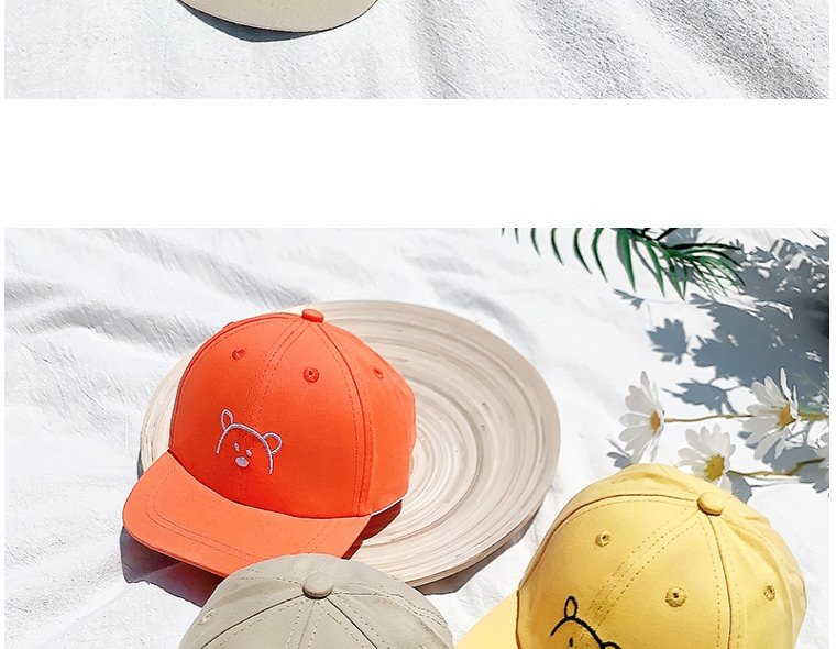 Fashion Bear-khaki 47cm-54cm (adjustable) 2 Years Old-5 Years Old Bear Embroidered Childrens Cap,Children