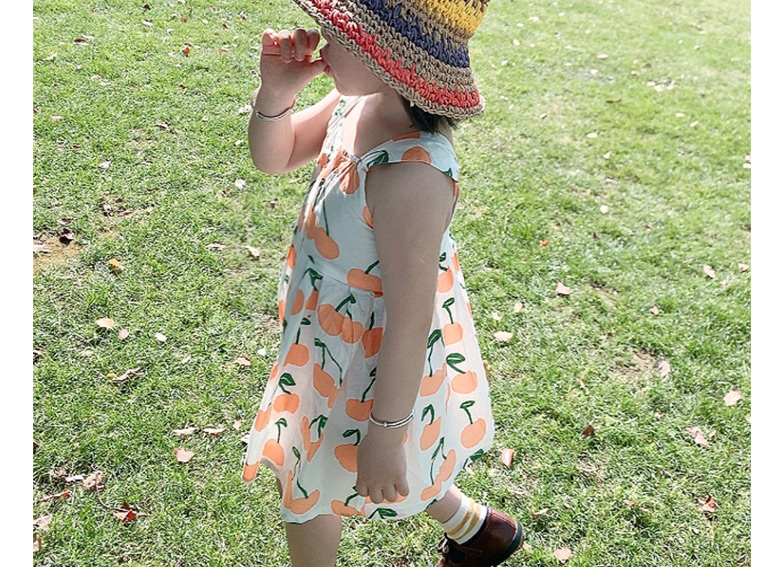 Fashion Light Rainbow Color-straw Hat Hat Circumference About 50cm Manual Measurement A Little Error About 2-5 Years Old Stitching Contrast Sunshade Sun Hat Childrens Straw Hat,Children
