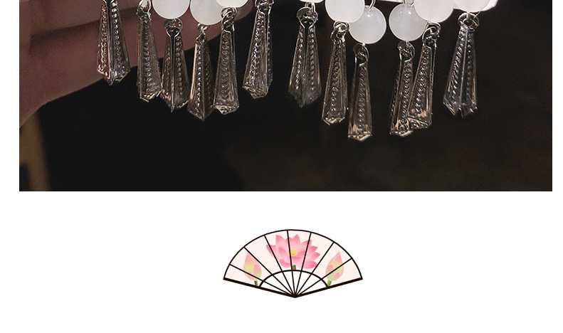 Fashion White Jade Plate-pink Tassel Resin Flower Butterfly Tassel Alloy Children Hairpin,Kids Accessories