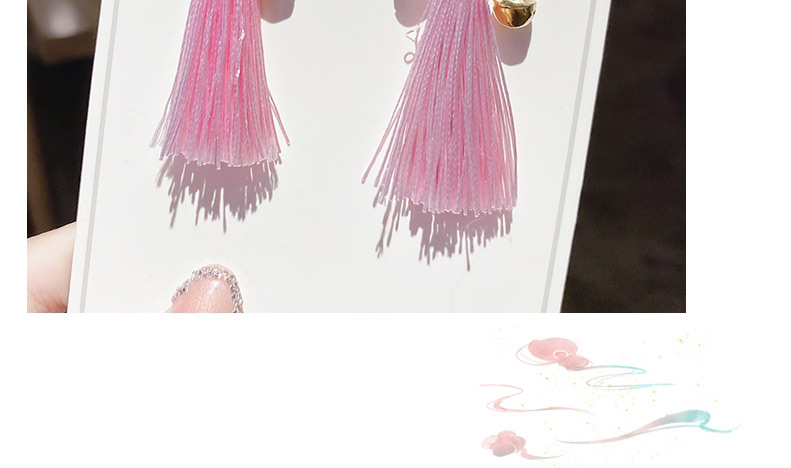 Fashion White Jade Plate-pink Tassel Resin Flower Butterfly Tassel Alloy Children Hairpin,Kids Accessories