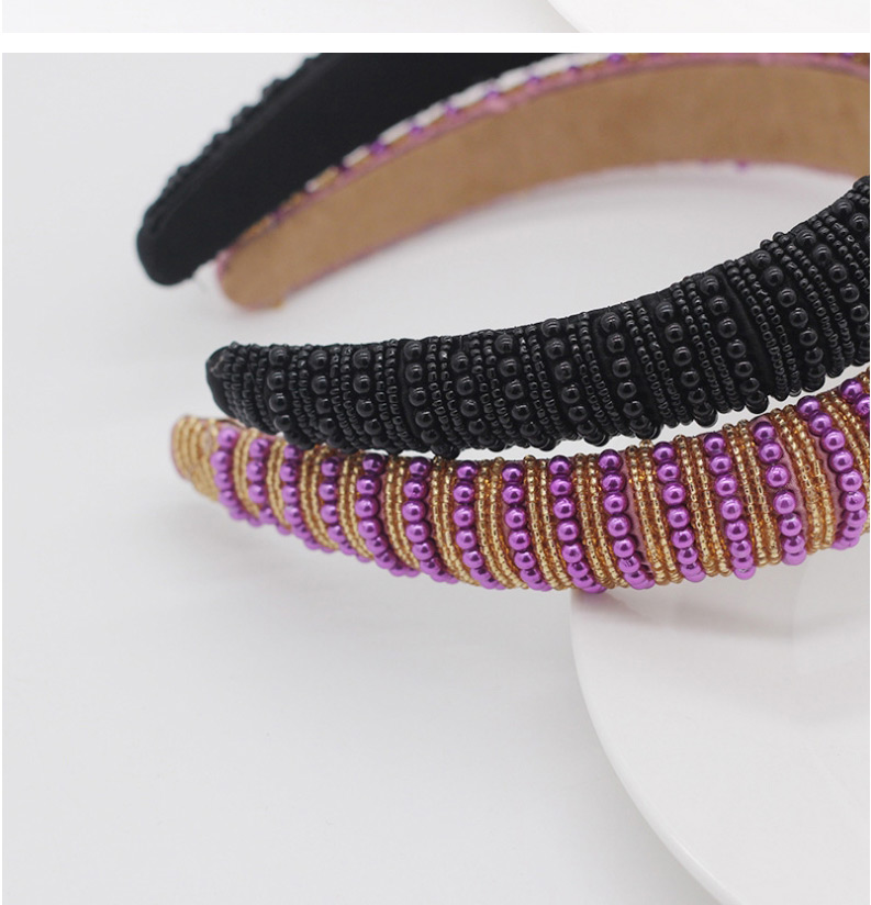 Fashion Black Multicolor Rice Beads Braided Headband,Head Band