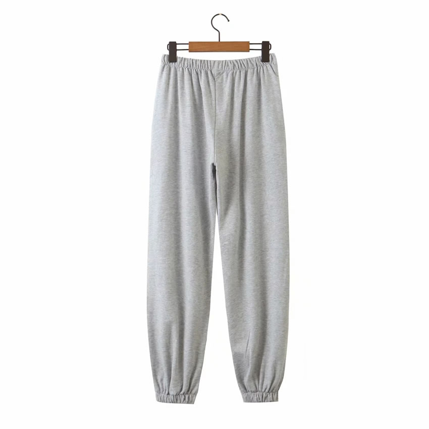 Fashion Gray Sports Sweater Elastic Suit Trousers,Pants