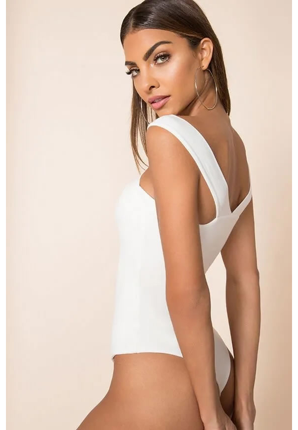 Fashion White Cross Cutout Leaky Jumpsuit,One Pieces