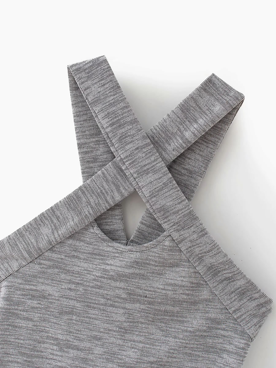 Fashion Gray Cross Cutout Leaky Jumpsuit,One Pieces