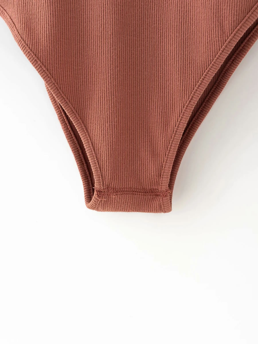 Fashion Bean Paste Striped Suspender Bodysuit,One Pieces