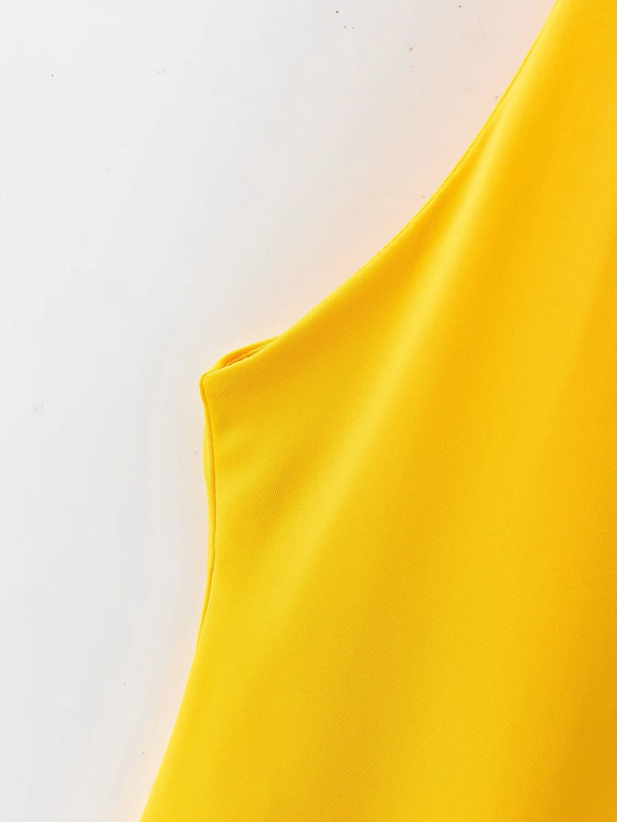 Fashion Orange Round Neck Suspender Bodysuit,One Pieces